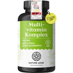 NATURE LOVE® Multivitamin Komplex – 180 Kapseln – Vit A-Z & Mineralstoffe – Grünteeextrakt