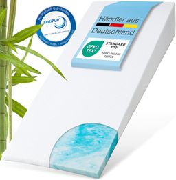 ELONEO Keilmatratze, 14 cm hoch, Gelschaum, für Hausstauballergiker, schadstoffgeprüft, waschbar