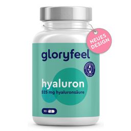 gloryfeel® Hyaluron Kapseln - 525mg Hyaluronsäure/Kapsel - 500-700 kDa - 90 vegane Kapseln