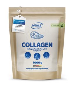 Kollagen Pulver - Premium Collagen Hydrolysat Peptide von Wehle Sports