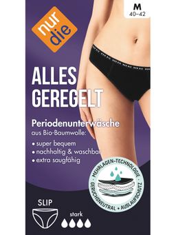 NUR DIE Periodenunterwäsche Alles Geregelt Slip stark - schwarz - Größe 44-46