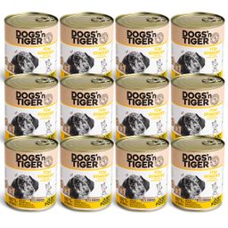 Dogs’n Tiger Junior, Welpen Premium Hundefutter, Nassfutter, Fein Gemacht, Huhn & Süßkartoffel