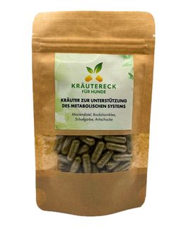 Kräutereck Kräuterkapseln Hund – Metabolisches System | mit Mariendistel, Artischocke & mehr