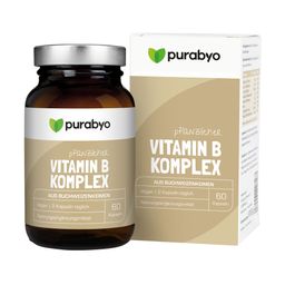 PURABYO Vitamin B Komplex | Rein pflanzlich aus Buchweizen | Glas statt Plastik