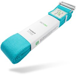 BACKLAXX® Yogagurt 250 cm aus 100% Baumwolle - Asana Belt mit Metall-Schiebeschnalle - Yoga Gurt