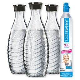 SodaStream Reservezylinder + 3 x Glaskaraffe