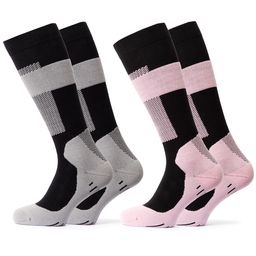 Occulto Damen Kommpressions Skisocken (Modell: Taylor) Grey-Pink 39-42