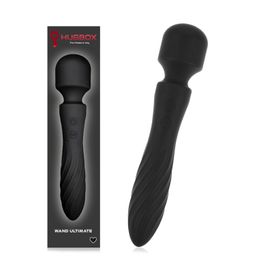 HUGBOX Wand-Vibrator mit flexiblem Doppelkopf – Klitorale und vaginale Stimulation
