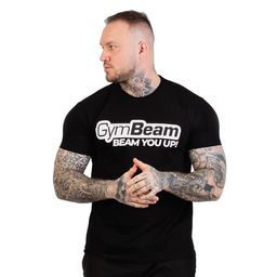 GymBeam Beam T-Shirt Herren Regular Kurzarm Schwarz