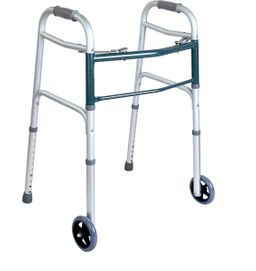 Ausilium Aluminium Faltbare Gehhilfe mit 2 Rädern und 2 Spitzen