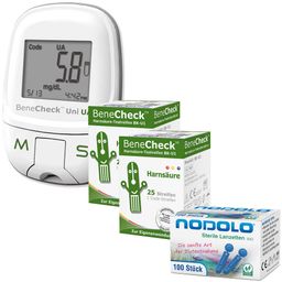 Harnsäure-Messgerät Premium- Kombi Set mit Teststreifen und Lanzetten