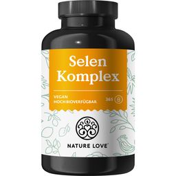 NATURE LOVE® Selen Komplex - 200µg/Kapsel - 365 Stück - Natriumselenit, L-Selenmethionin, Selenhefe
