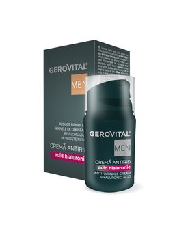 Gerovital Men Hyaluronsäure Anti-Falten-Creme, Creme für Männer, Schnelle Absorption, 30 ml