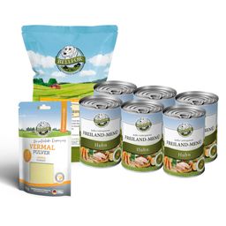 Bellfor Sparset - Hundefutter Nass + Vermal Pulver + Hühnertrockenfleisch