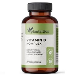 plantrition Vitamin B Komplex hochdosiert (vegan) B1 B2 B3 B5 B12 + Biotin + Folsäure