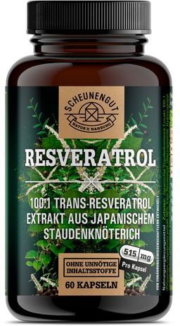 Scheunengut® Resveratrol | Der Original 100:1 Trans-Resveratrol Extrakt optimiert mit Piperin