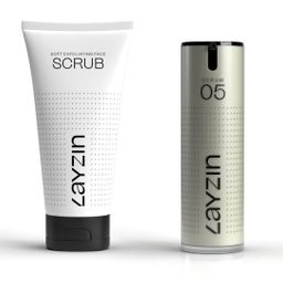 LAYZIN Vorteilset – Sanftes peeling Scrub + Serum für Empfindliche Haut