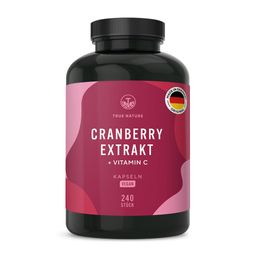 TRUE NATURE® Cranberry Extrakt Kapseln + Vitamin C - 6% Proanthocyanidine