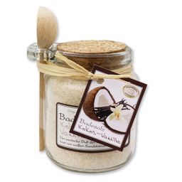 Florex - Badesalz im Glas mit Holzlöffel, Kokos-Vanille