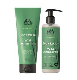 Urtekram Duschgel und Body Lotion Set Lemongrass für normale bis trockene Haut