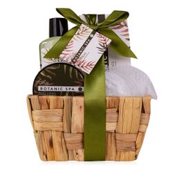 Geschenkset Badeset Pflegeset Wellness Damen Olive Spa Seegraskörbchen