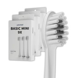 Zahnheld Bürstenkopf Basic Mini weiß (9 Stück) - schmale Wechselköpfe für Gero G2