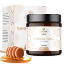 bedrop Manuka Honig im Glas | MGO 500+ (zertifiziert) | 100% Original aus Neuseeland | Plastikfrei