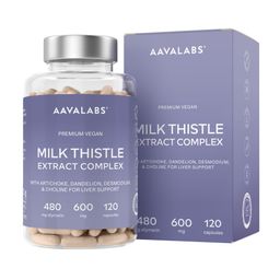 Aavalabs Mariendistel mit Artischocke, Löwenzahn & Cholin - Vegan - 120 Kapseln