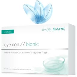 EYE.CON Bionic weiche Monatslinsen aus Bio-Hydrogel für trockene & empfindliche Augen mit UV-Schutz