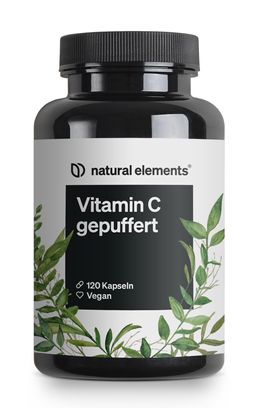 natural elements Vitamin C gepuffert 500mg – 120 Kapseln – magenschonend – pflanzliche Fermentation