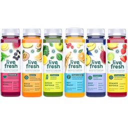 LiveFresh Saftkur Probierpaket – Natürliches Vitamin C, K, Biotin & Koffein – 1,50€ Pfand