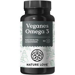 NATURE LOVE® Omega 3 vegan - hochdosiert mit 1.444 mg Algenöl pro Tagesdosis - 90 Kapseln
