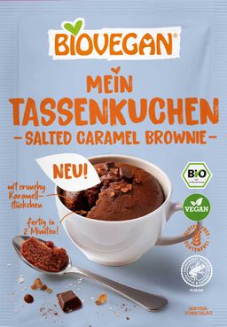 Biovegan Tassenkuchen Salted Caramel Brownie