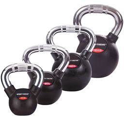 Sport-Thieme Kettlebell-Set Gummiert mit Chrom-Griff