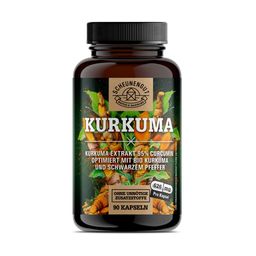 Kurkuma Kapseln Leberkur - Curcuma Kapseln Hochdosiert - 95% Curcumin Vegan DE SCHEUNENGUT® 90 Stk
