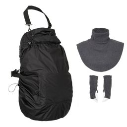 Hoppediz Tragecover Fleece-Cover 3-in-1 mit Regenschutz, Schalkragen & Stulpen
