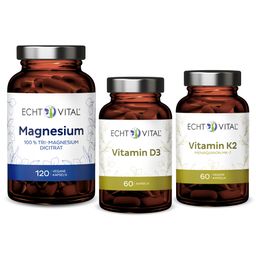 Echt Vital Kombi-Starterpaket Vitamin D3 + K2 + Magnesium