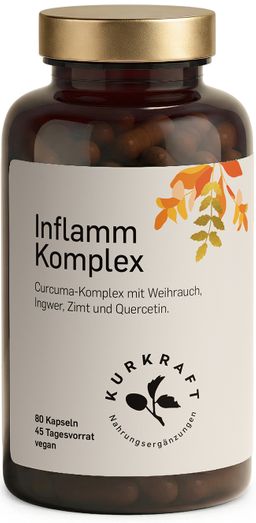 Kurkraft© Inflamm Komplex – Kurkuma Weihrauch Ingwer Bromelain Quercetin – 90 Kapseln, 45 Tage