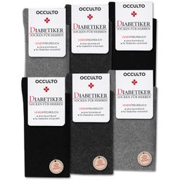 Occulto Socken Herren ohne Naht ohne Gummibund Baumwolle 6er Pack (Modell: Oliver) GreyMix 43-46