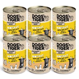 Dogs’n Tiger Adult Hundefutter, Proviant, Nassfutter, Getreidefrei, Huhn, Ente, Apfel & Kartoffel