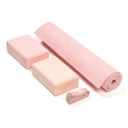 Myga Komplettes Yoga-Set aus Yogamatte, 2 Yogablöcken und Yogagurt