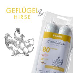 PERRO Delikatessrolle No.2 Geflügel + Hirse - Monoprotein Hundewurst