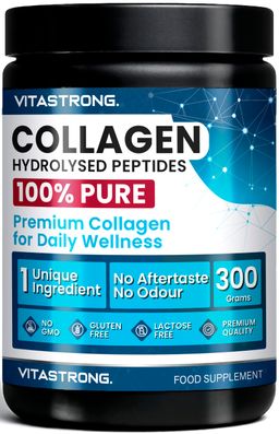 Vitastrong Hydrolysiertes Kollagen - 300 g, elastische Haut und tägliches Wohlbefinden