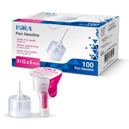 FORA Pen Nadeln 31G 5mm (100 Stück) - Insulin Pen Nadeln - Nadeln für Spritzen - The Tester