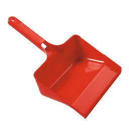 KEHRSCHAUFEL ECKIG,OHNE LIPPE M.BESENKAMM,ROT  350X222X110MM