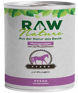 RAW Nature Nassfutter Pferd mit Kartoffeln, ideal für sensible Hunde