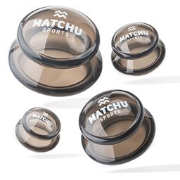 Matchu Sports - Schröpfen 4er Set mit Schröpfgläser aus Silikon - Massage Cupping Set 4 Größen