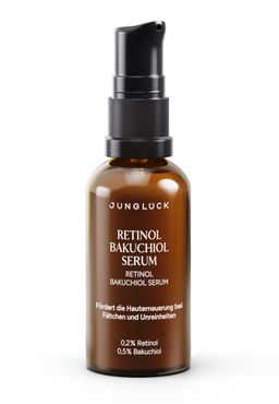 JUNGLÜCK Retinol Bakuchiol Serum - Unterstützt die Zellerneuerung & mildert Linien, Fältchen