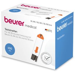 Beurer Blutzuckerteststreifen GL 44/50/50 evo, 100 Teststreifen