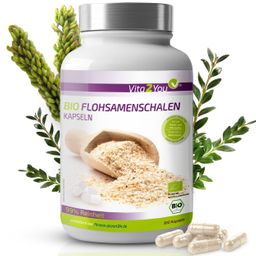 Vita2You Bio Flohsamenschalen Kapseln 750mg - Hochdosiert